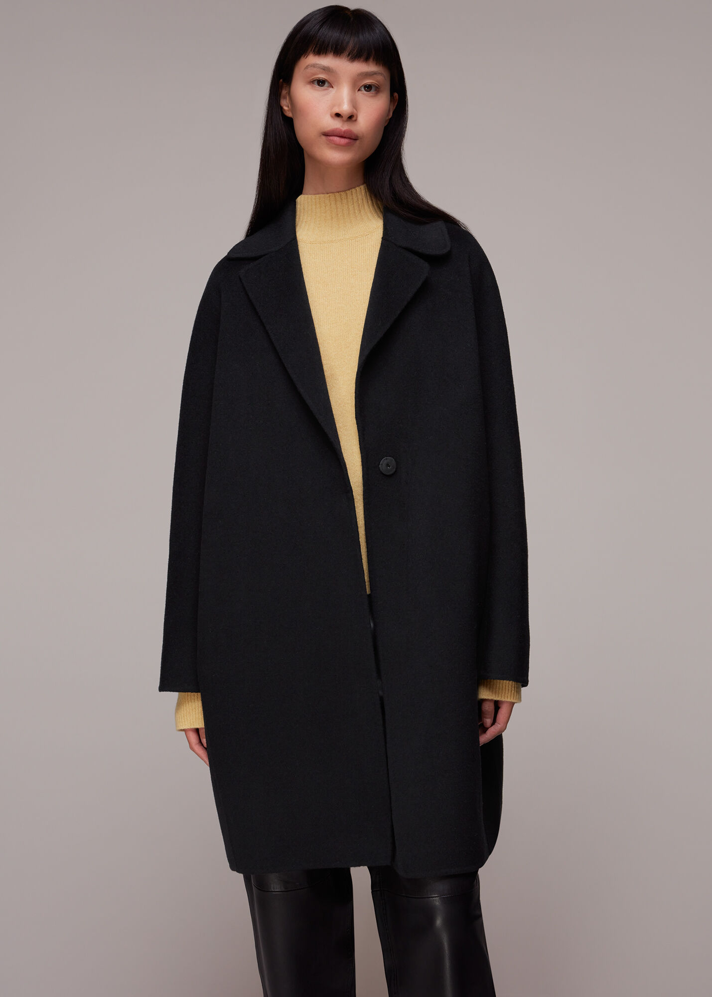 whistles black coat