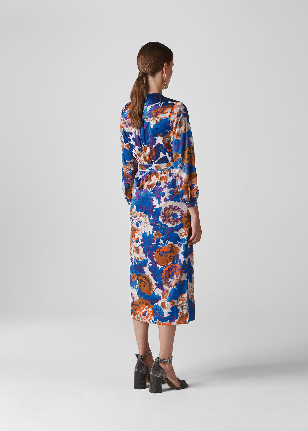 Autumn Bloom Devore Wrap Dress Multicolour