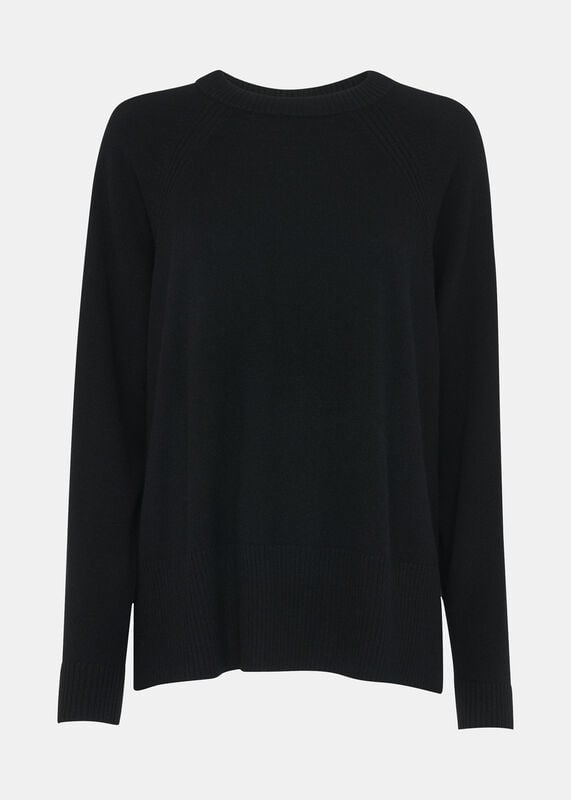 Black Ultimate Cashmere Crew Neck Sweater