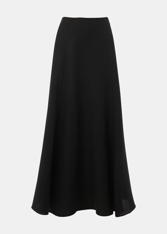 Black Helena Linen Blend Skirt
