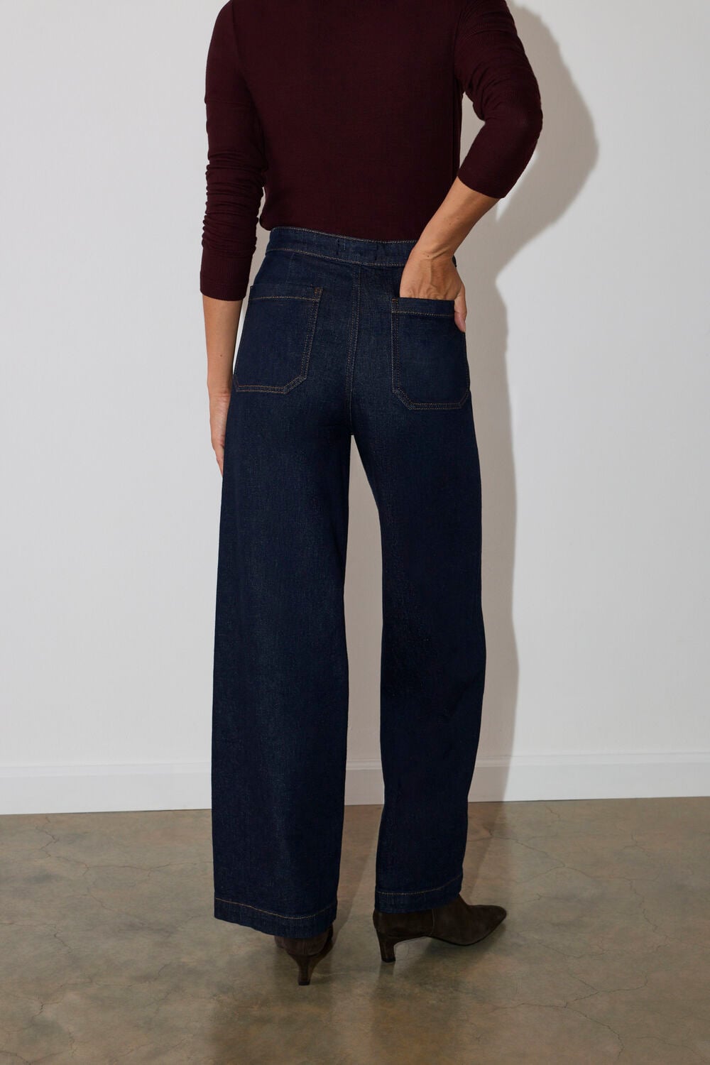 Dark Denim Stretch Full Length Jean