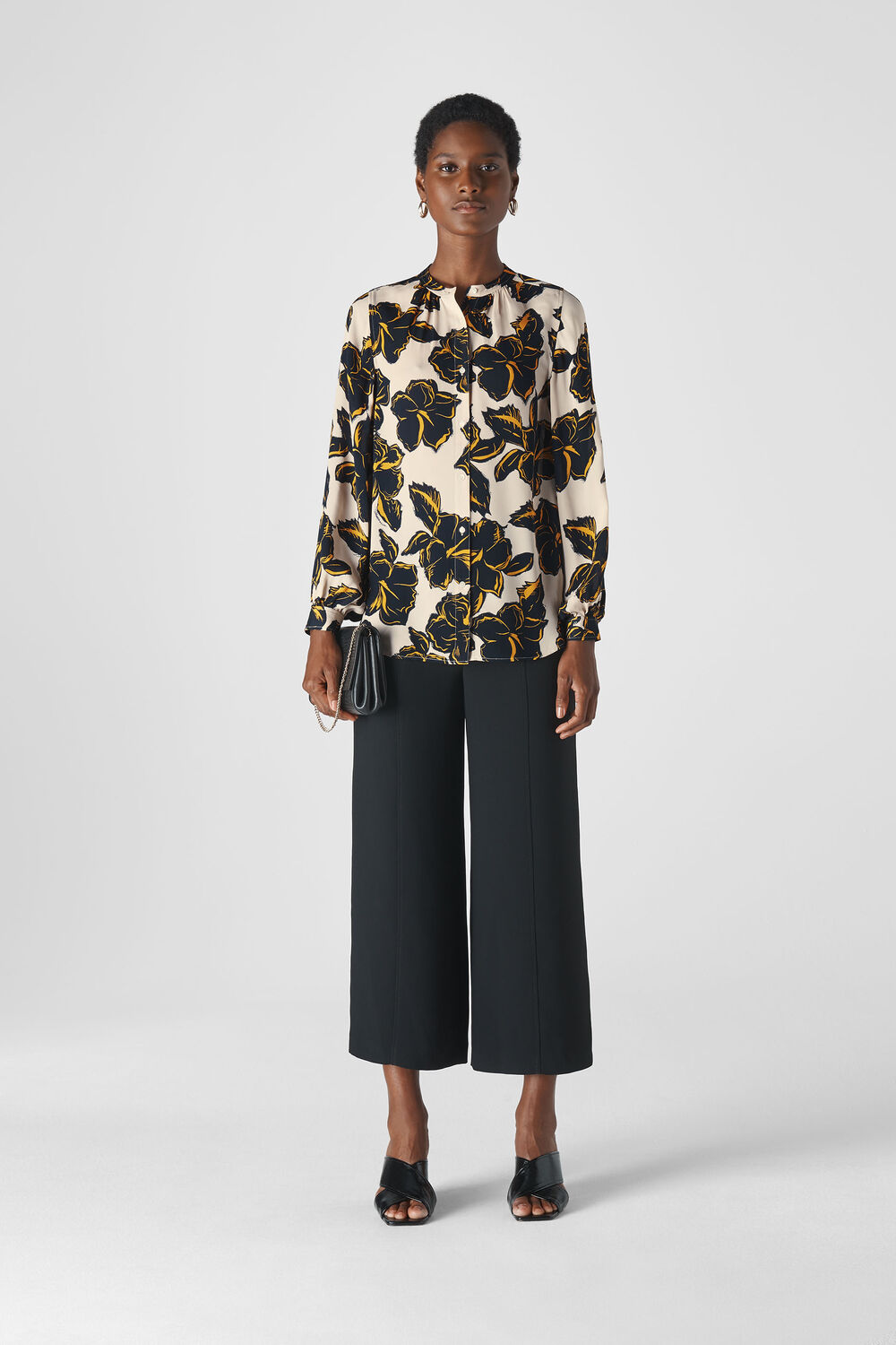 Tropical Flower Silk Shirt White/Multi