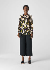 Tropical Flower Silk Shirt White/Multi