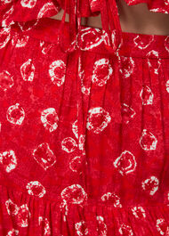 Tie Dye Floral Tiered Skirt