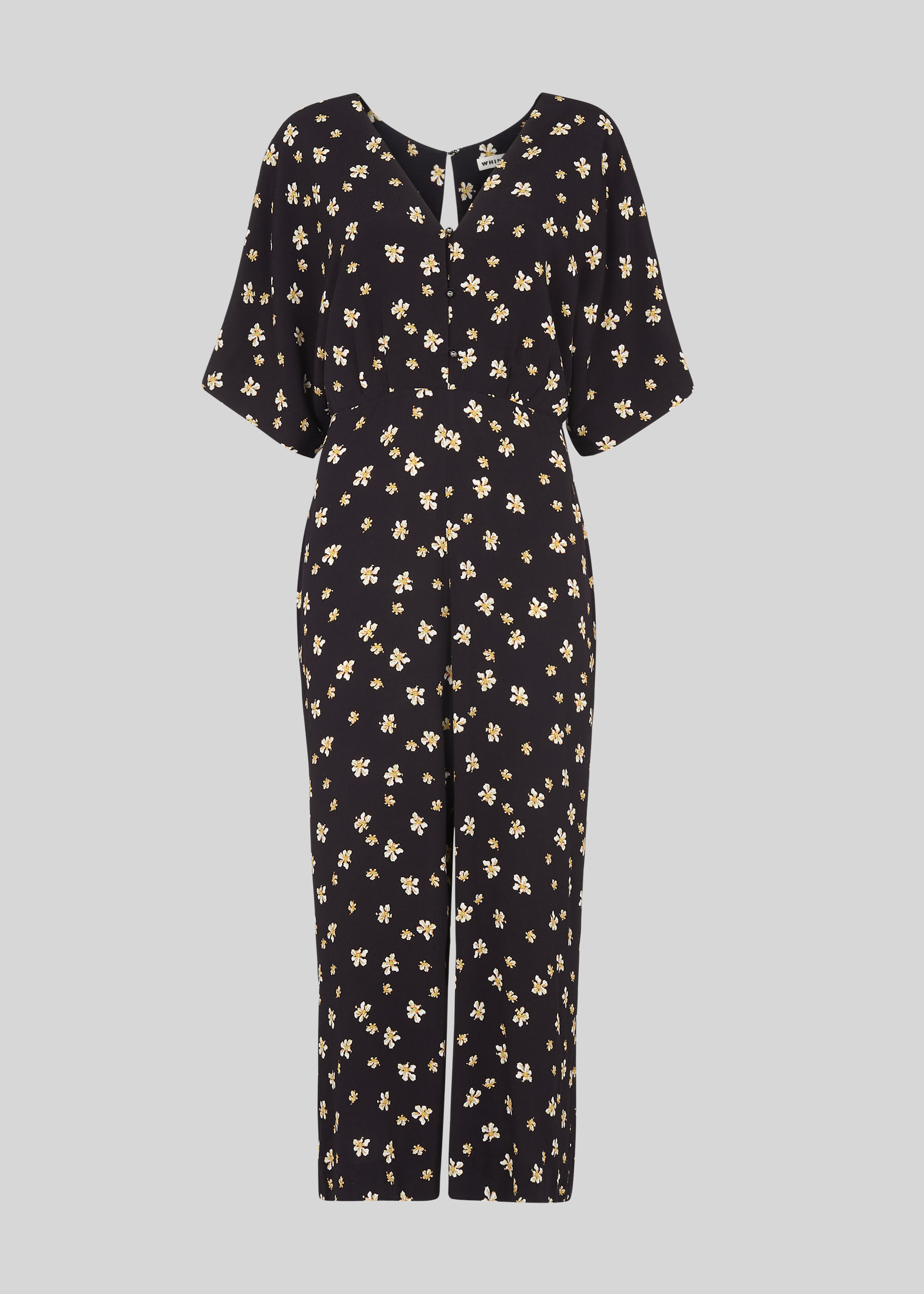 Black Multi Edelweiss Button Jumpsuit WHISTLES