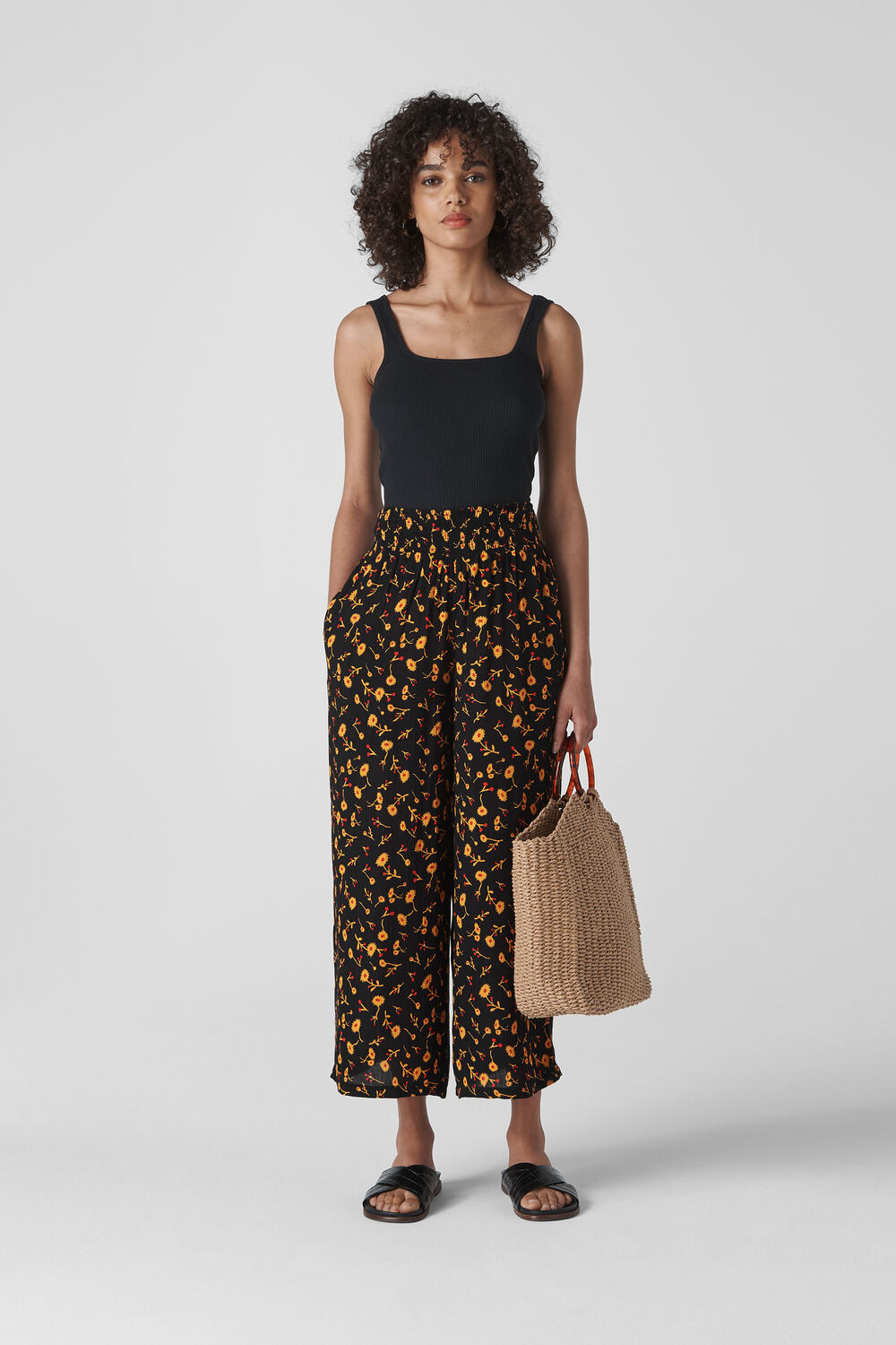 Aster Floral Print Trouser Black/Multi