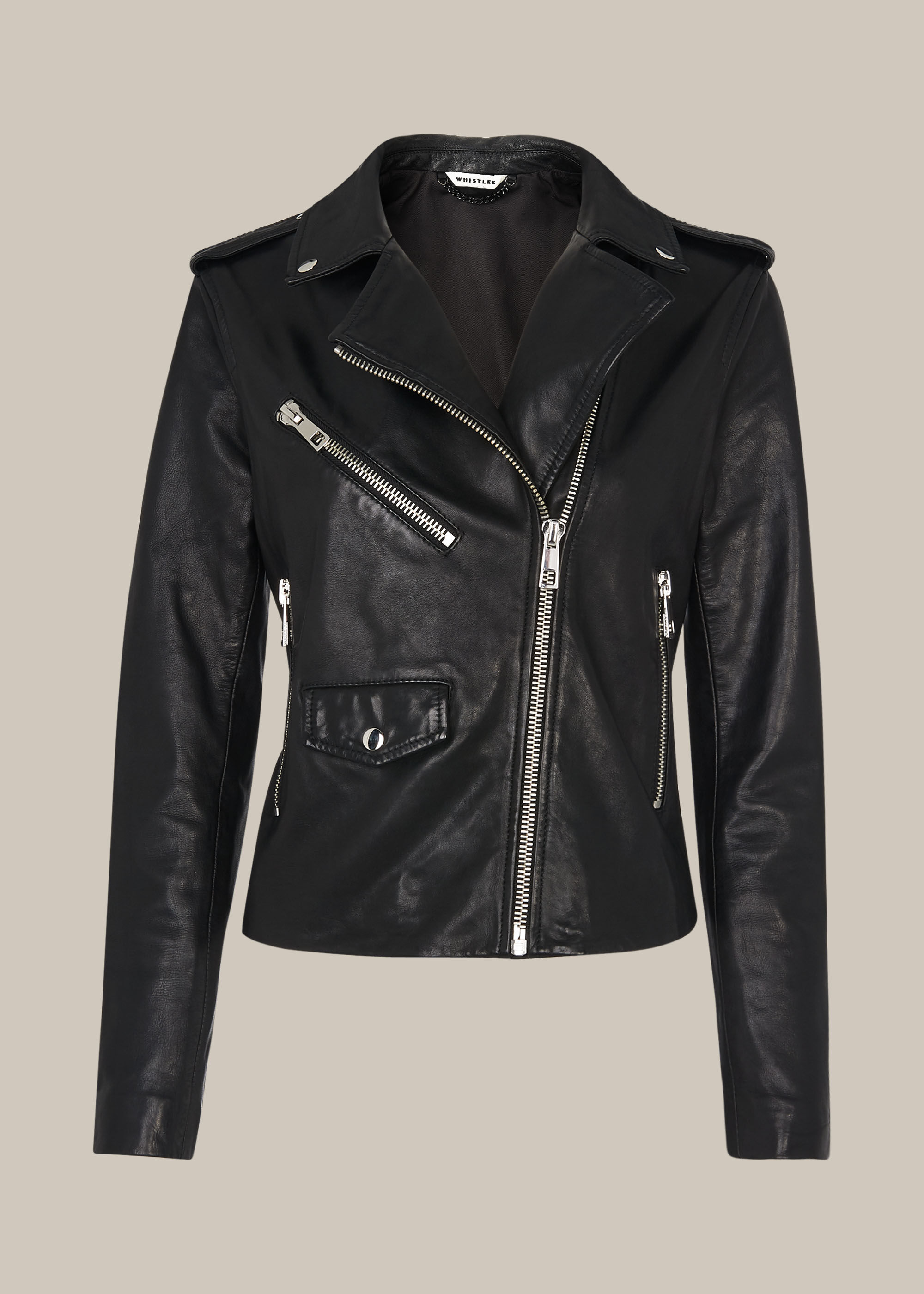 Whistles agnes shop leather biker