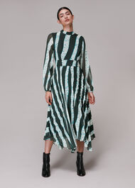 Shibori Print Pleated Dress