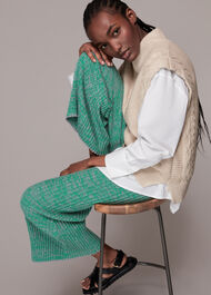 Flecked Rib Flare Knit Trouser
