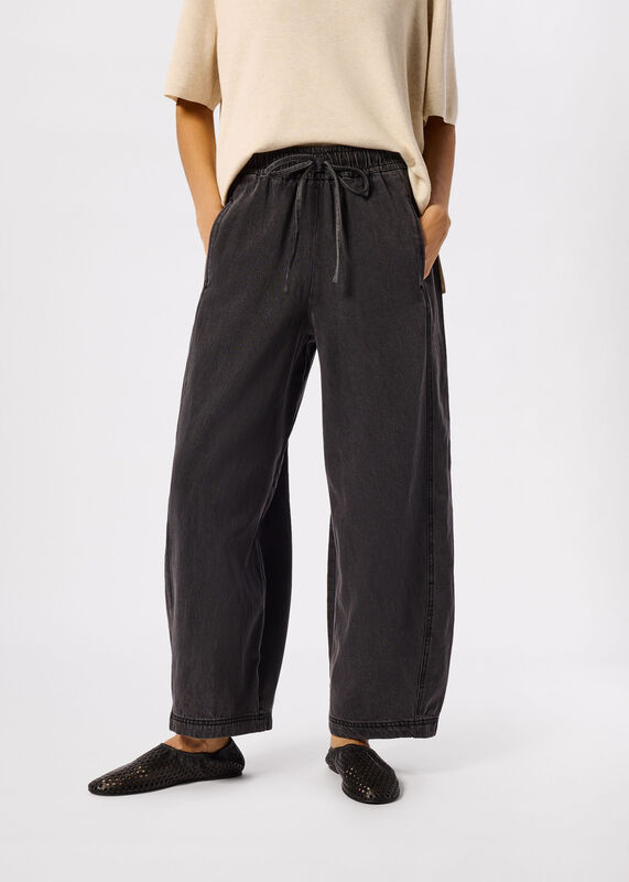 Petite Casual Denim Barrel Trouser