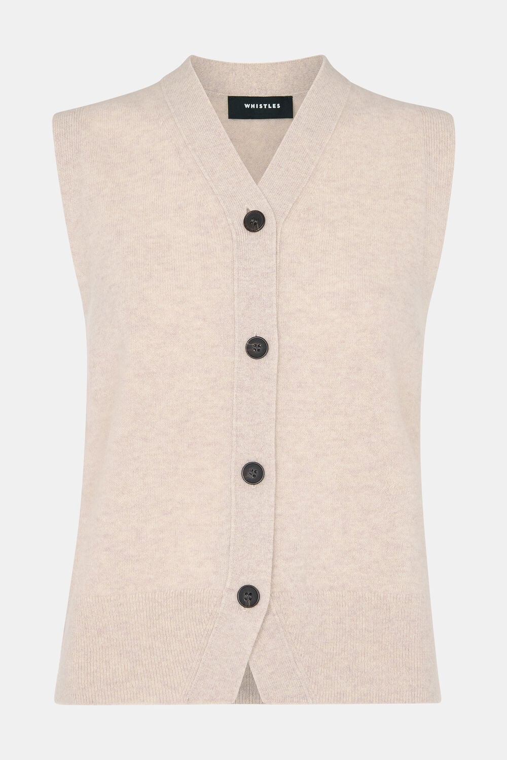 Wool V Neck Button Front Tank