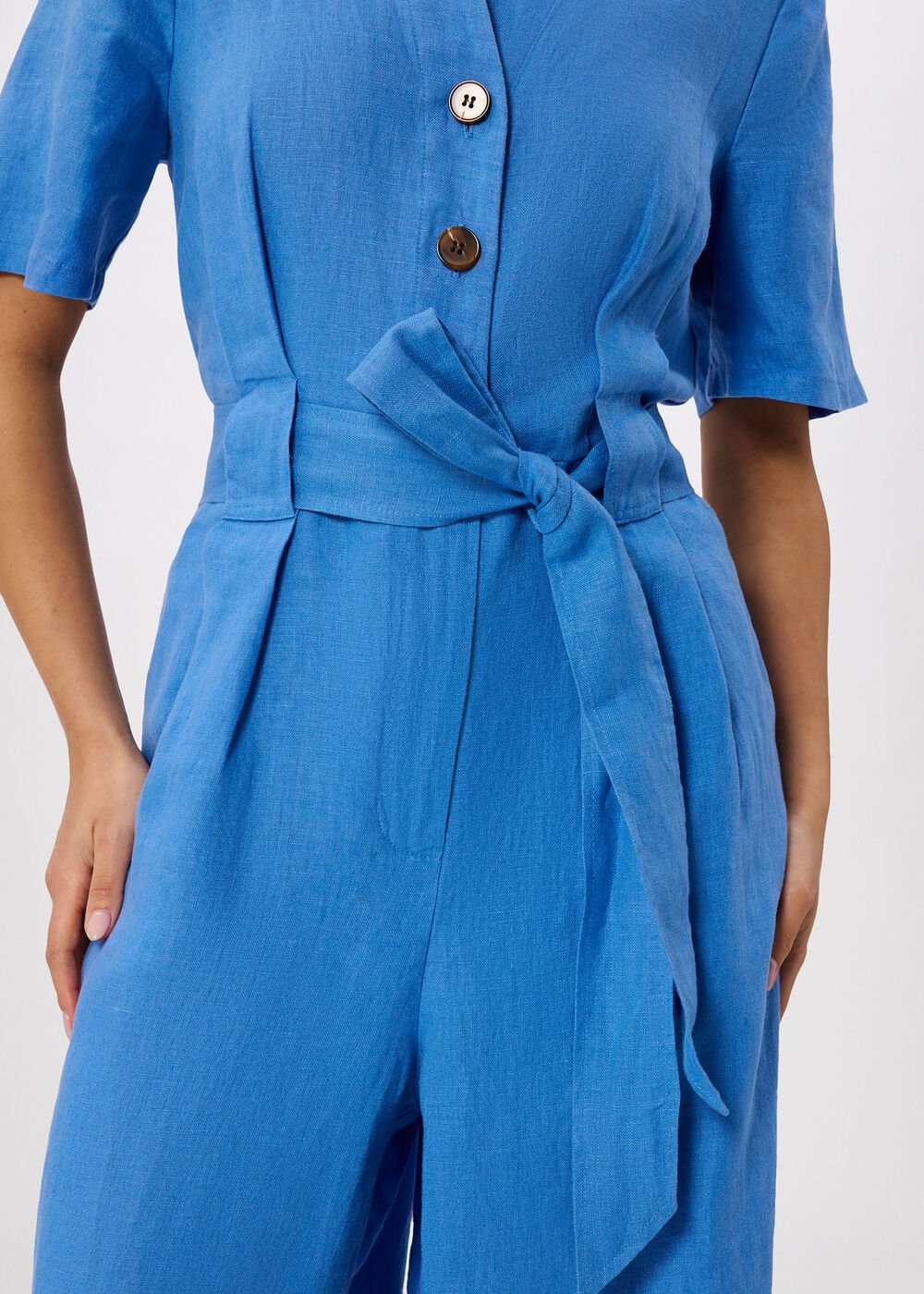 Petite Fiona Linen Button Jumpsuit