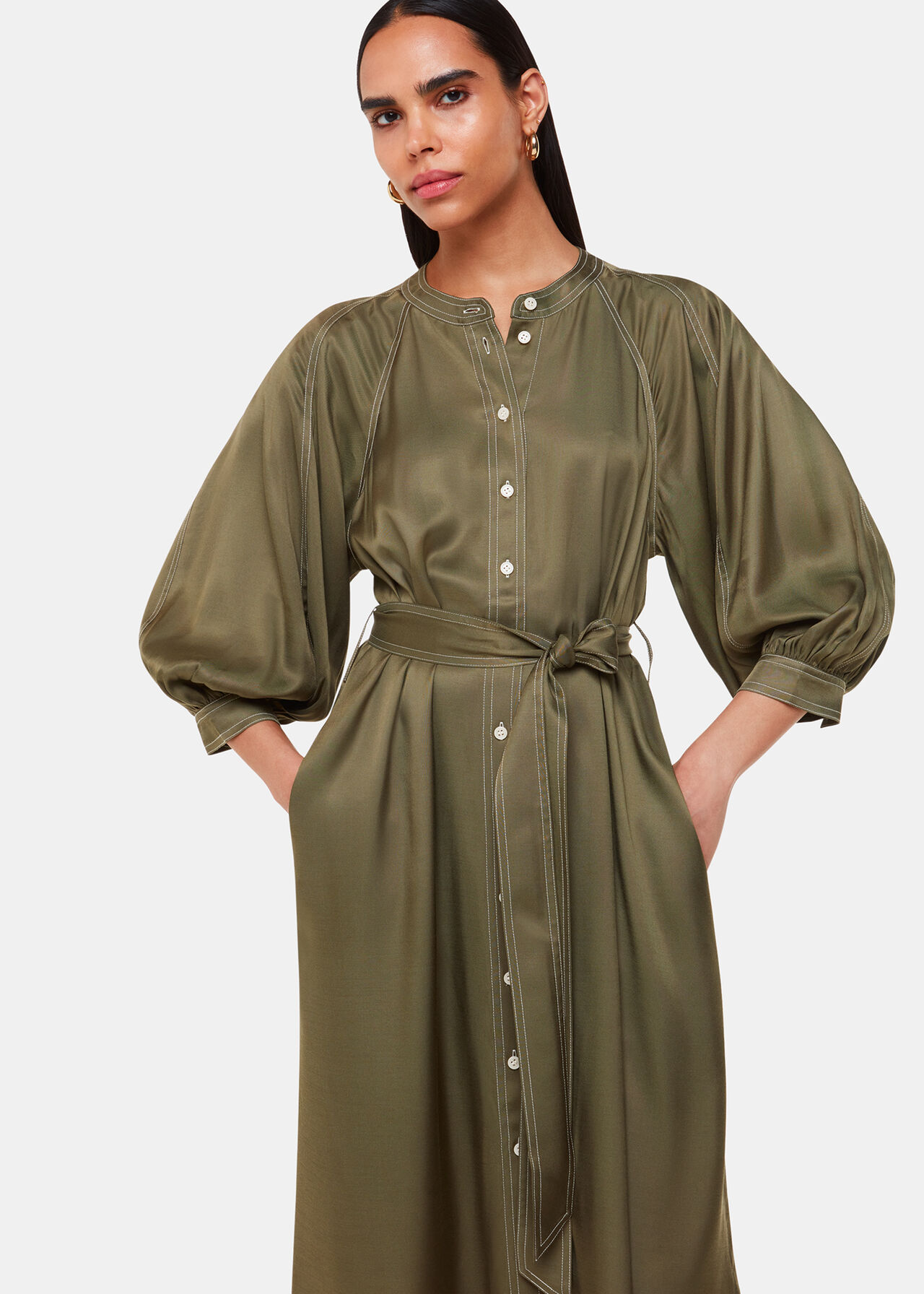 Mabel Topstitch Dress
