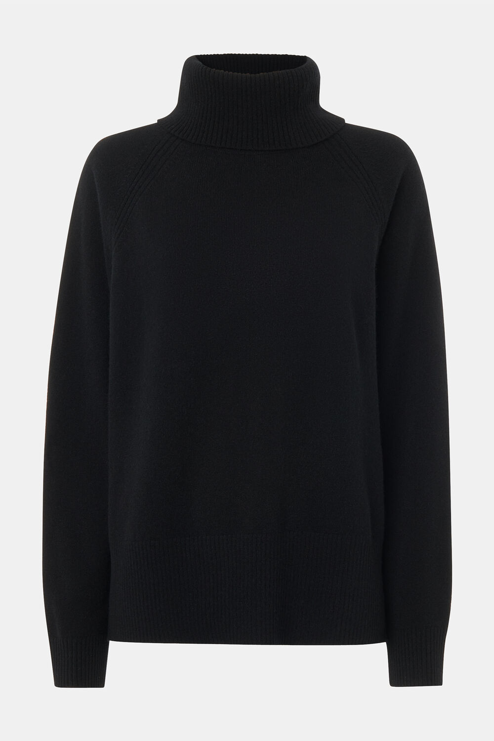 Black Cashmere Roll Neck