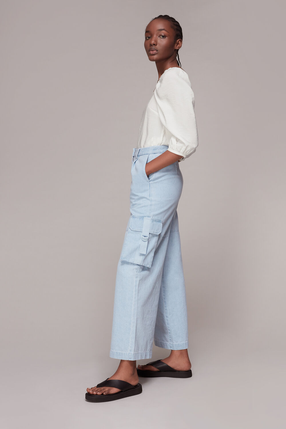 White Blanche Square Neck Top