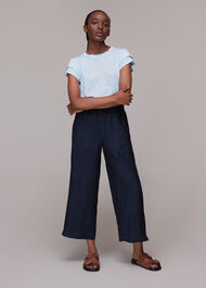Laura Linen Frill Sleeve Top