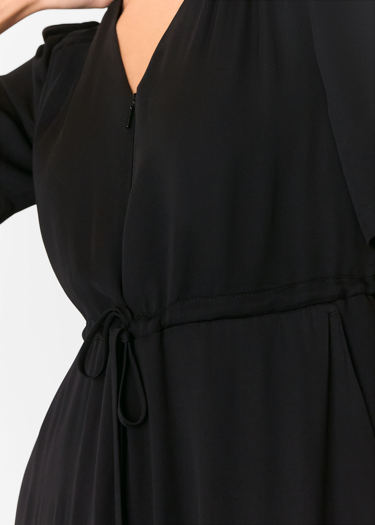 Short Sleeve Tie Jumpsuit