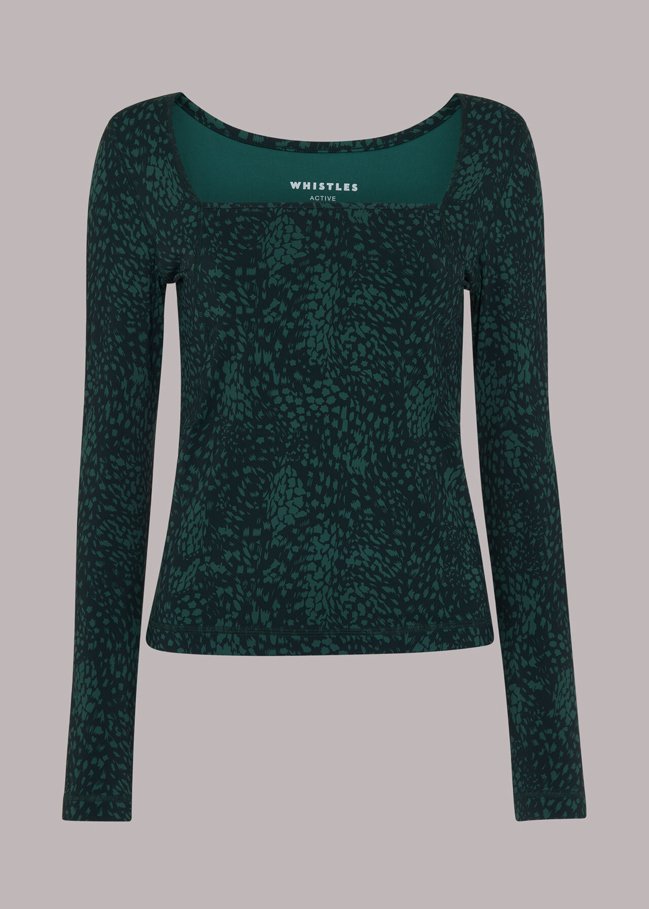 Green/Multi Animal Square Neck Sports Top | WHISTLES | Whistles UK