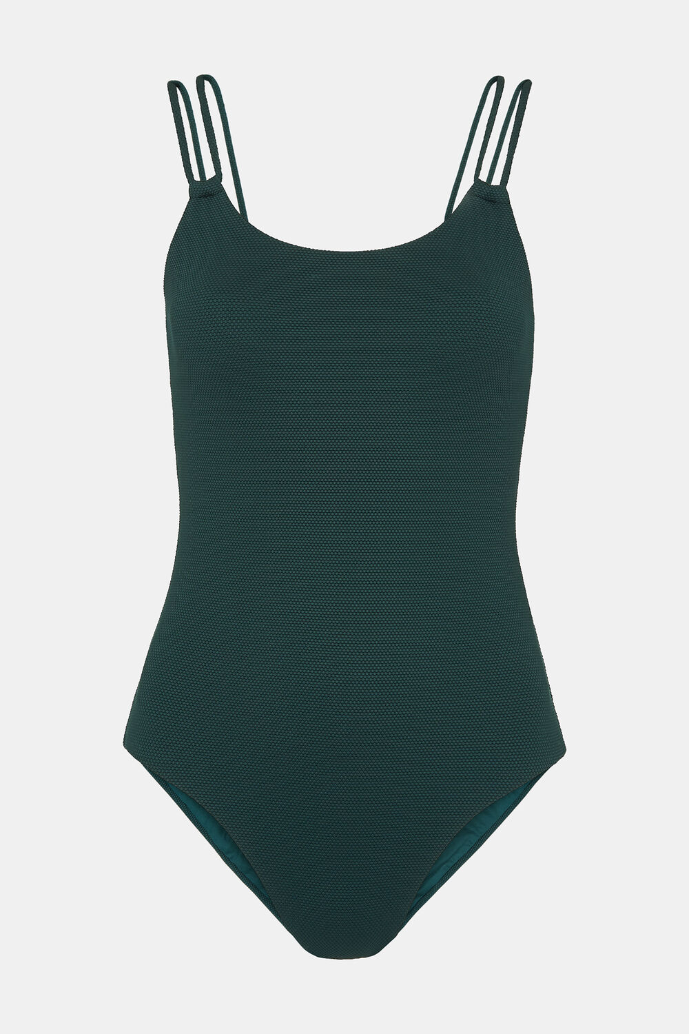 Double Strap Textured Swimsuit