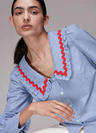 Ric Rac Detail Collar Top