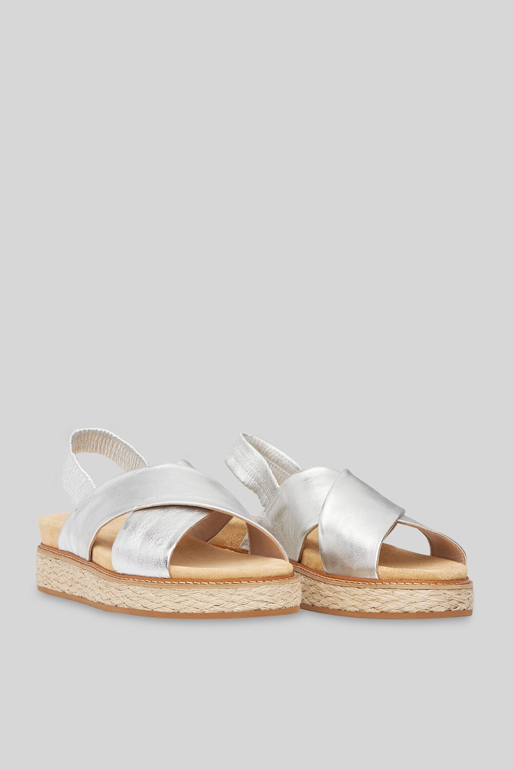 Robyn Cross Strap Sandal Silver