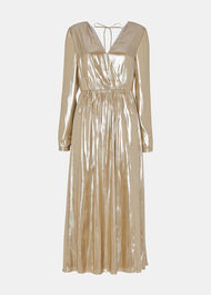Metallic Wrap Front Dress
