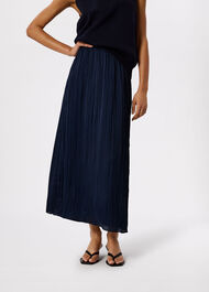 Plisse Column Midi Skirt