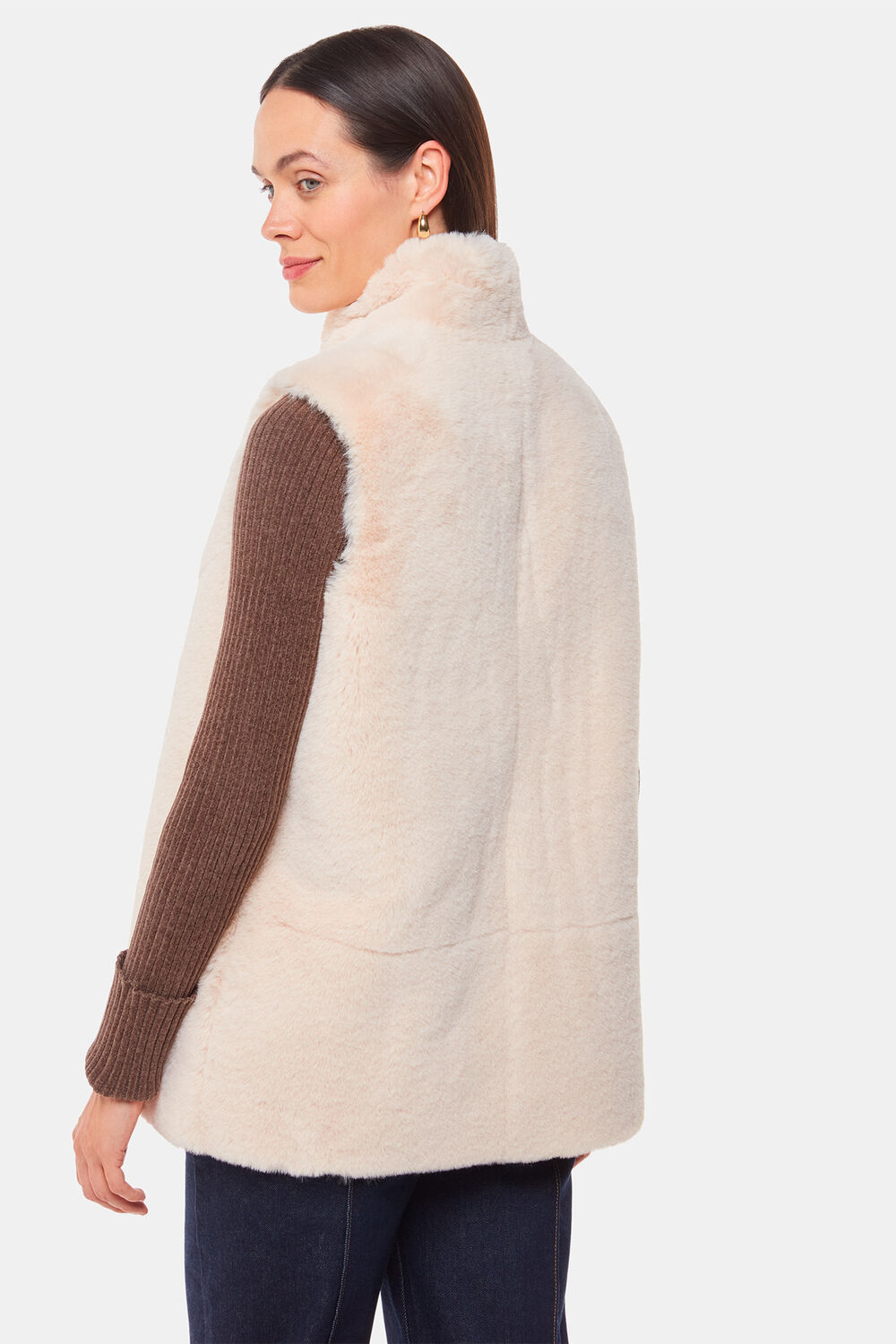 Neutral Faux Fur Gilet