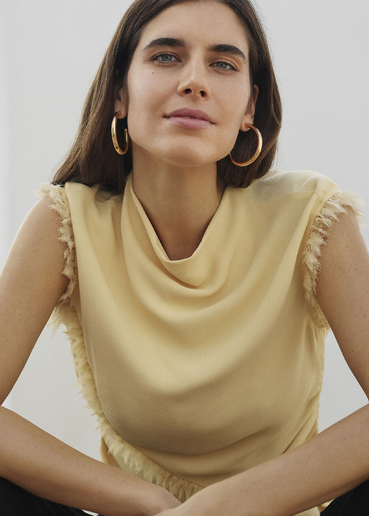 Toril Textured Trim Detail Top Outfit