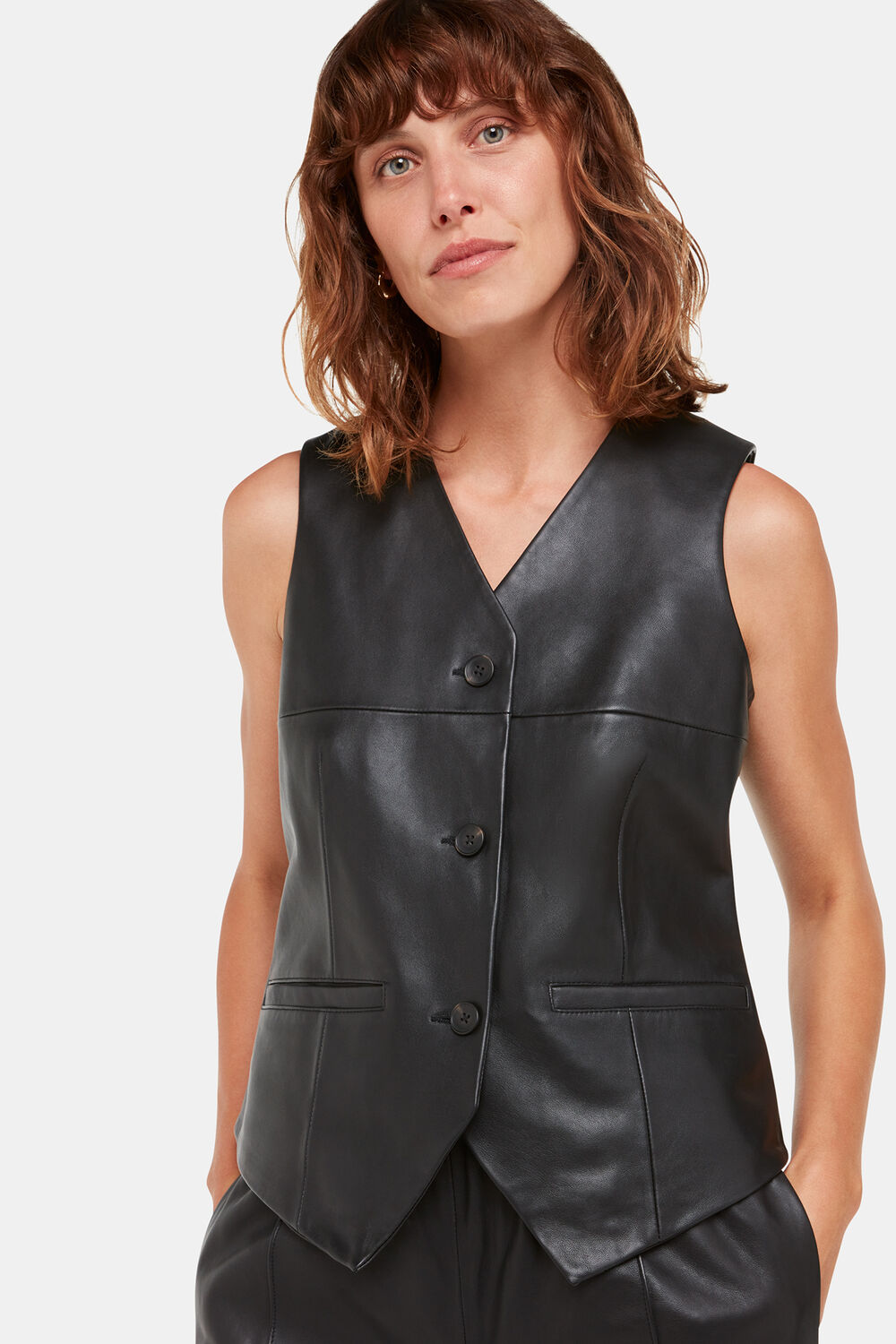 Catrin Leather Waistcoat