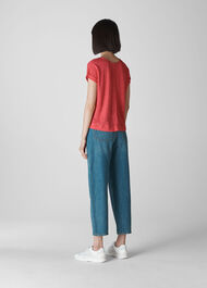 Relaxed Linen Tee Coral