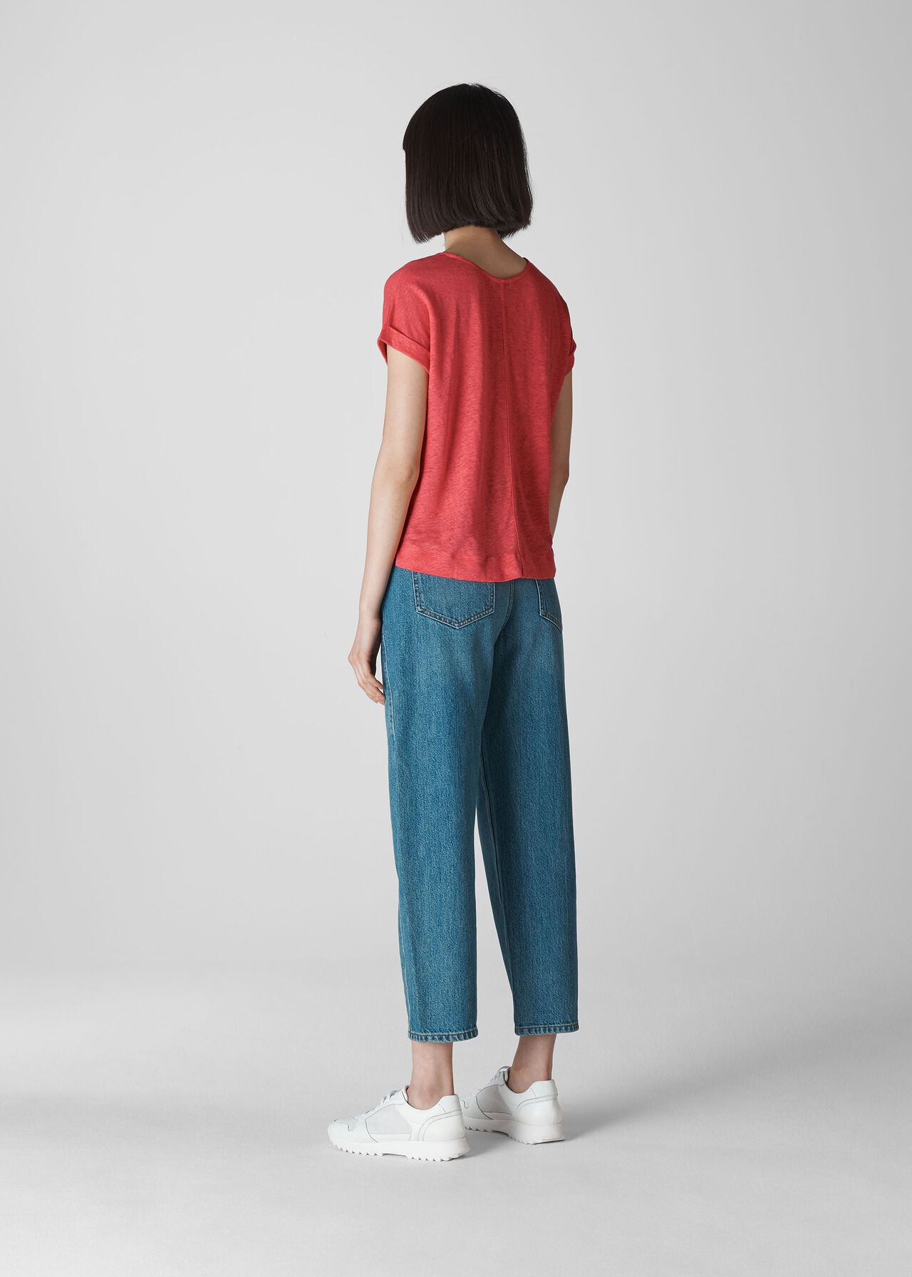 Relaxed Linen Tee Coral