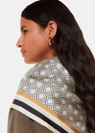 Sahar S Monogram Silk Scarf