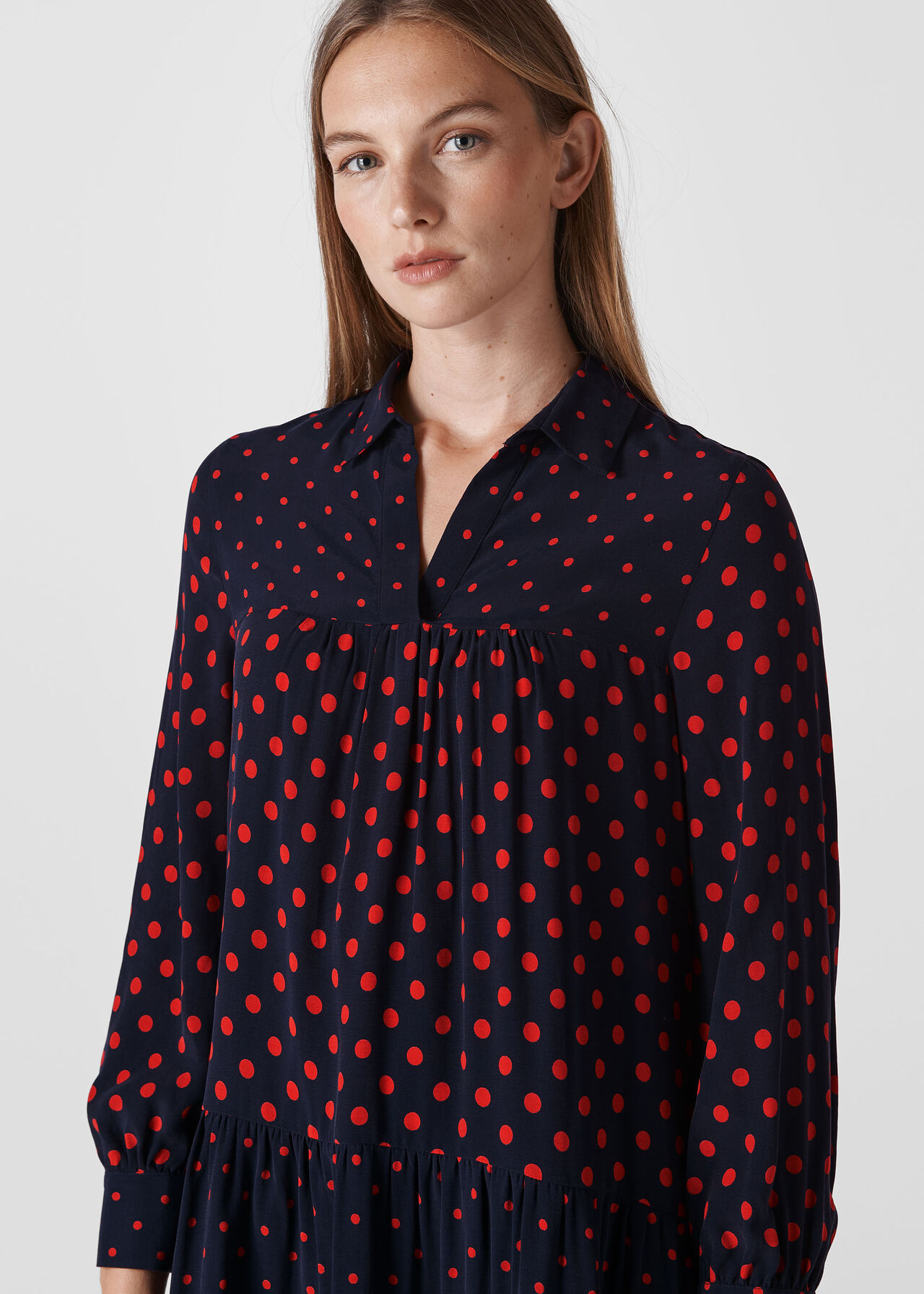 Molly Spot Mix and Match Dress Navy/Multi