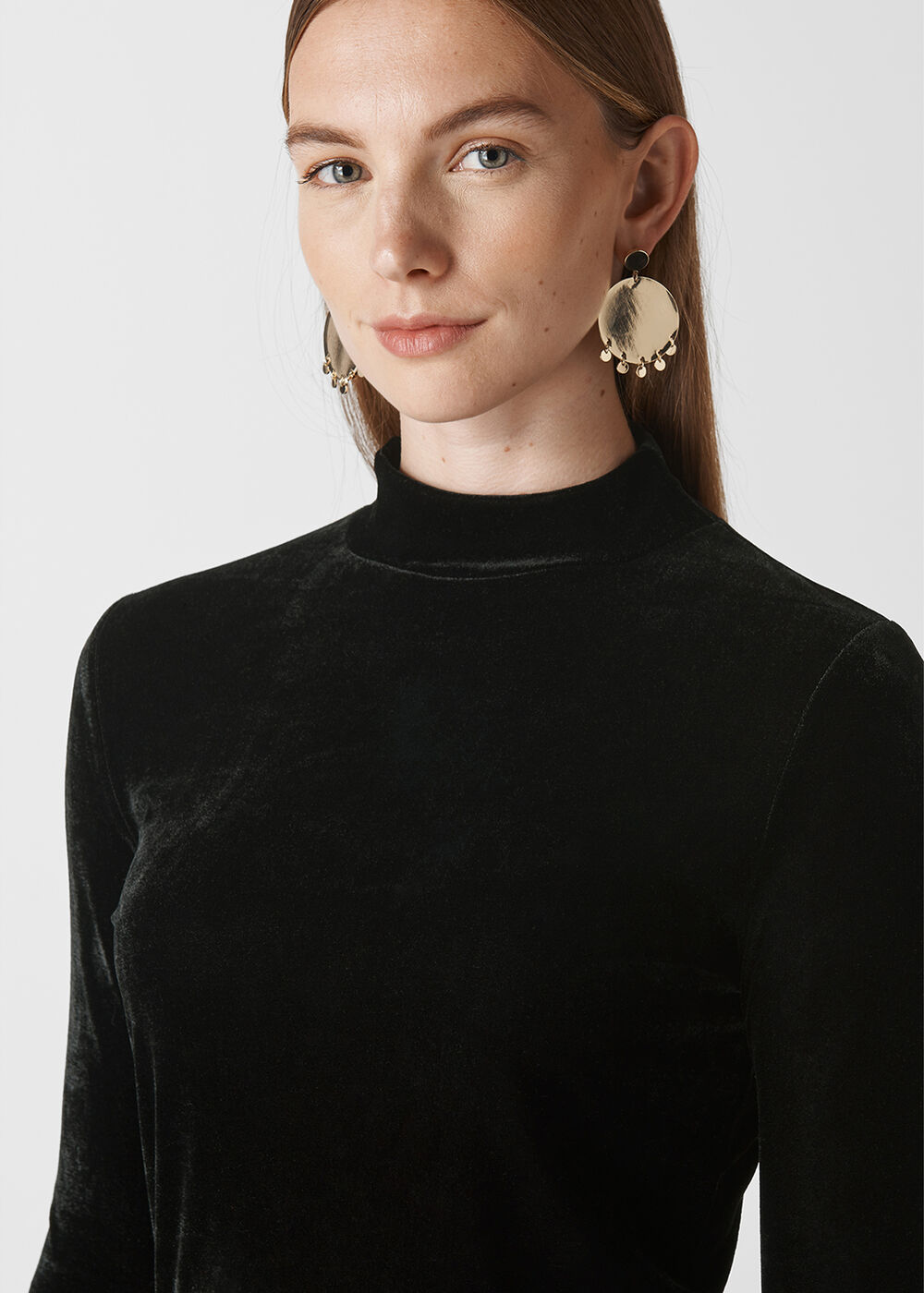 Turtle Neck Velvet Top