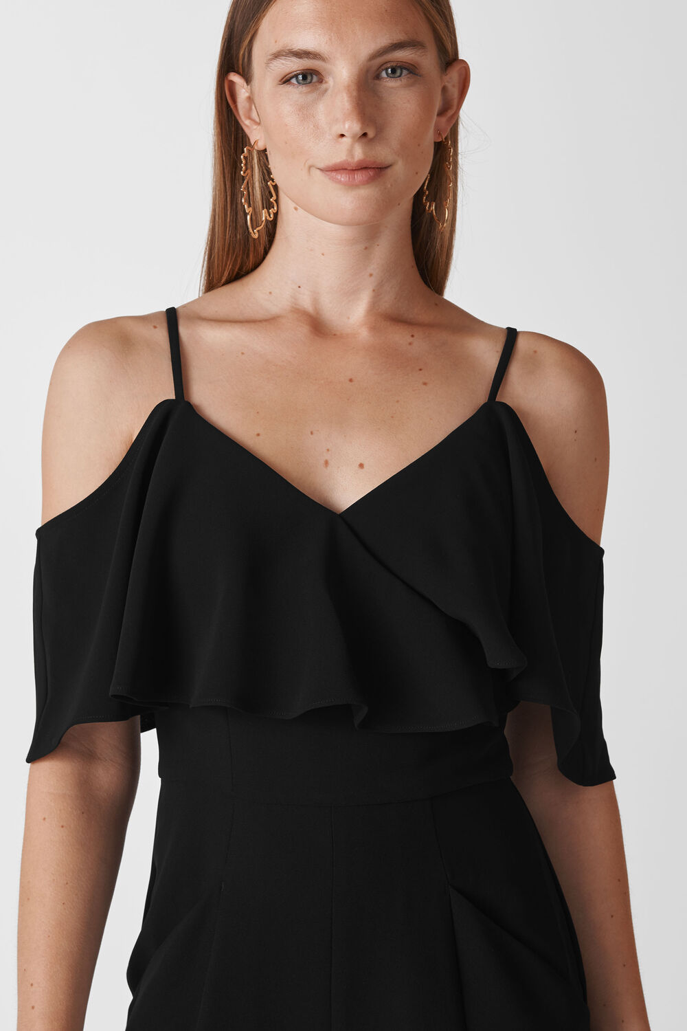 Camila Crepe Wrap Jumpsuit Black