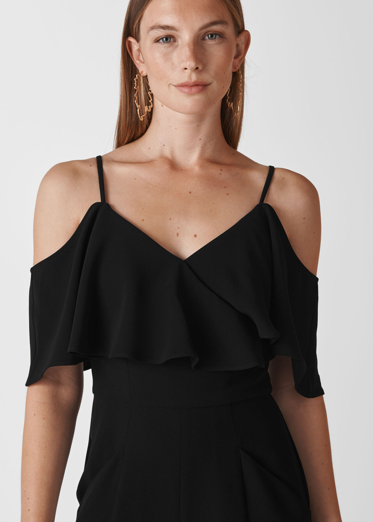 Camila Crepe Wrap Jumpsuit Black