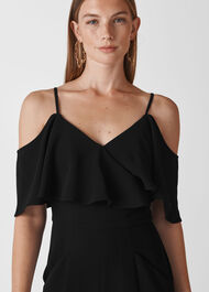 Camila Crepe Wrap Jumpsuit Black