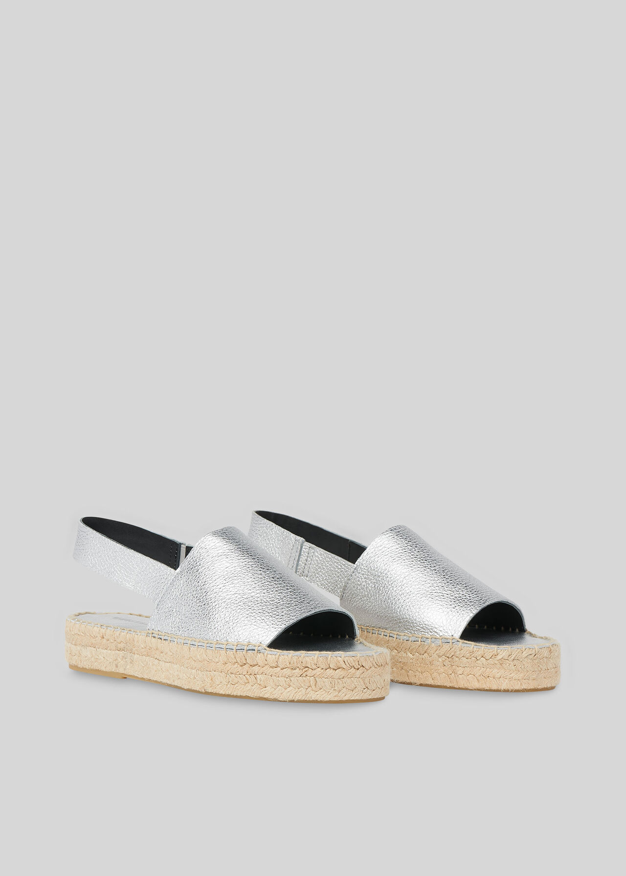 Nile Sling Back Espadrille Silver