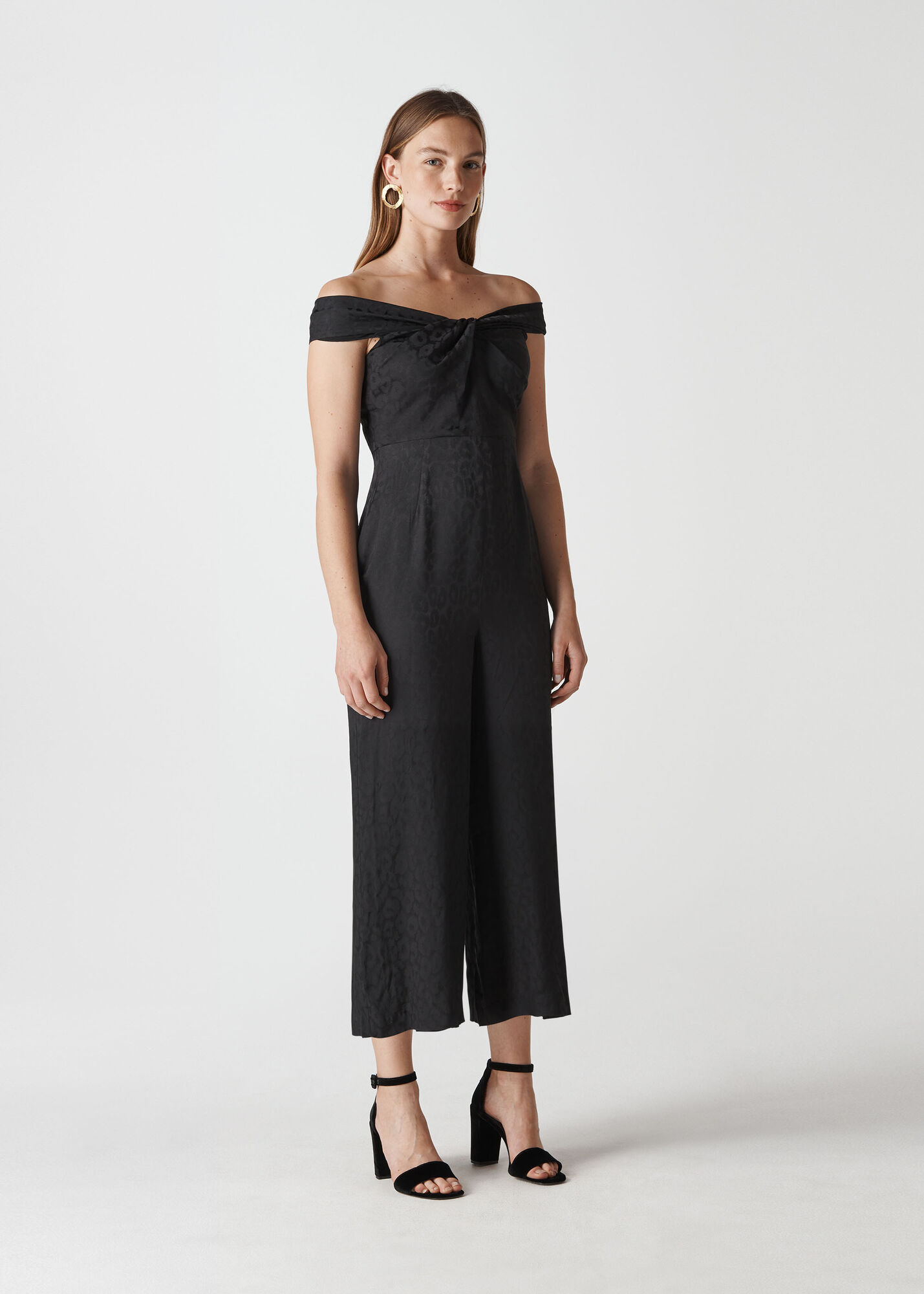 Whistles Women Animal Jacquard Jumpsuit - Black - 14