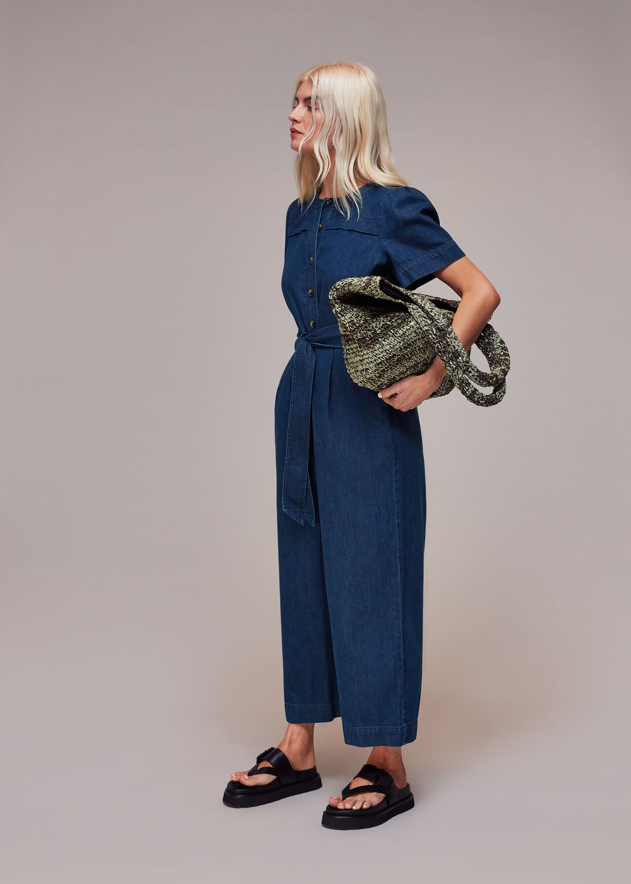 Petite Alana Denim Jumpsuit