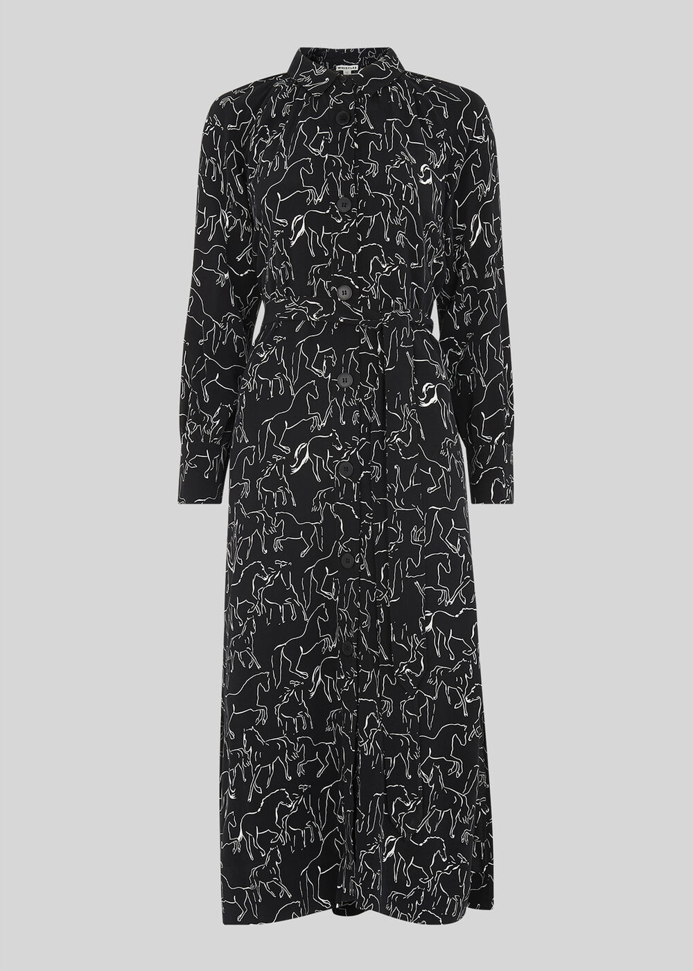 Stallion Print Shirt Dress