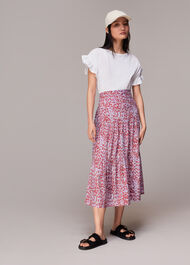 Summer Cheetah Tiered Skirt