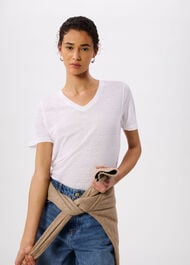 Linen V Neck T-Shirt