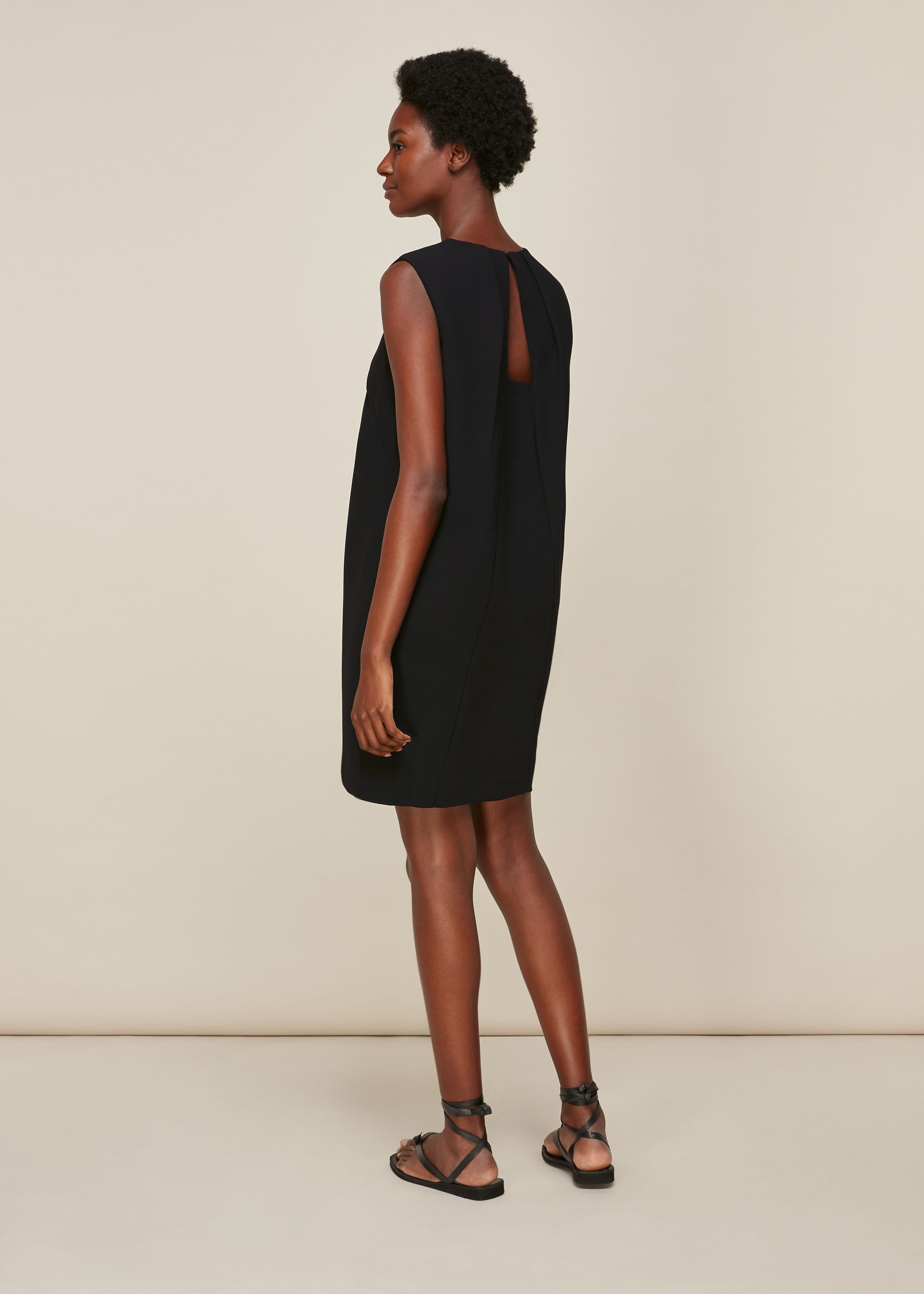 Whistles scalloped collar crepe dress on sale