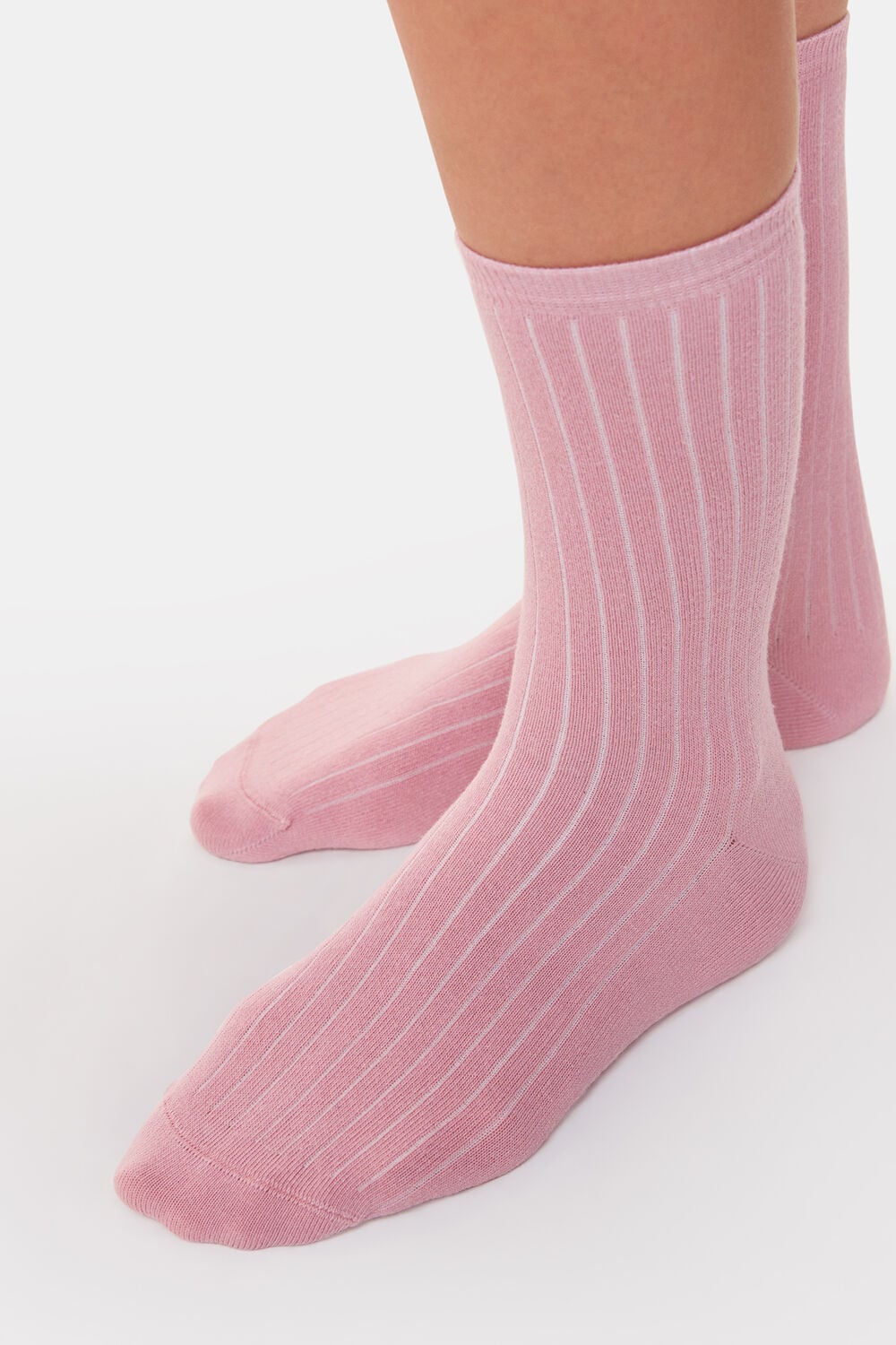 Red Ribbed Socks Set of 3