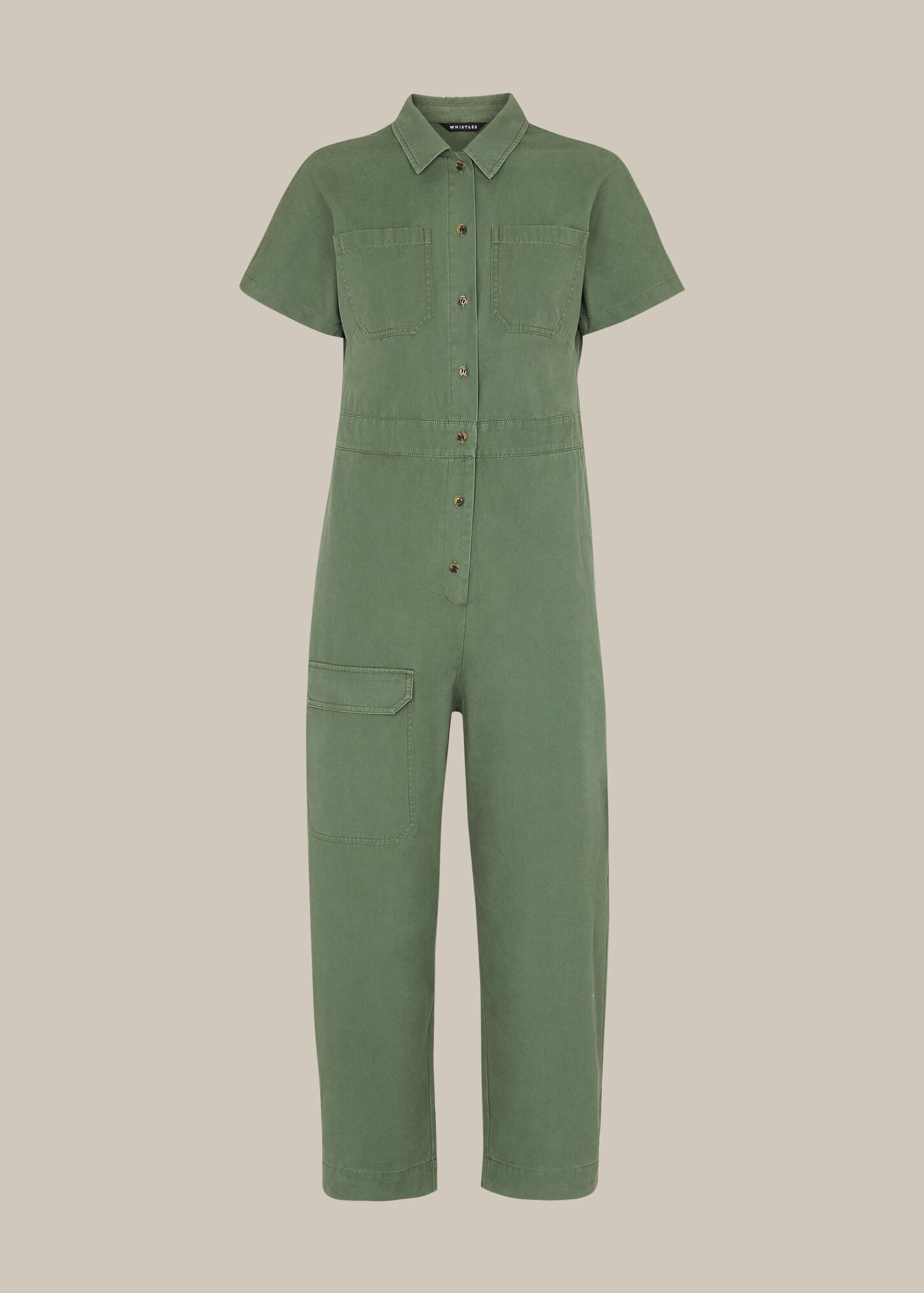 Khaki Elba Utility Jumpsuit WHISTLES