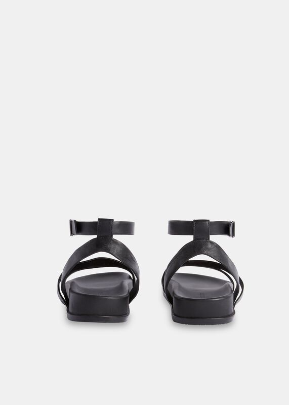 Black Gaia Asymmetric Strappy Sandal