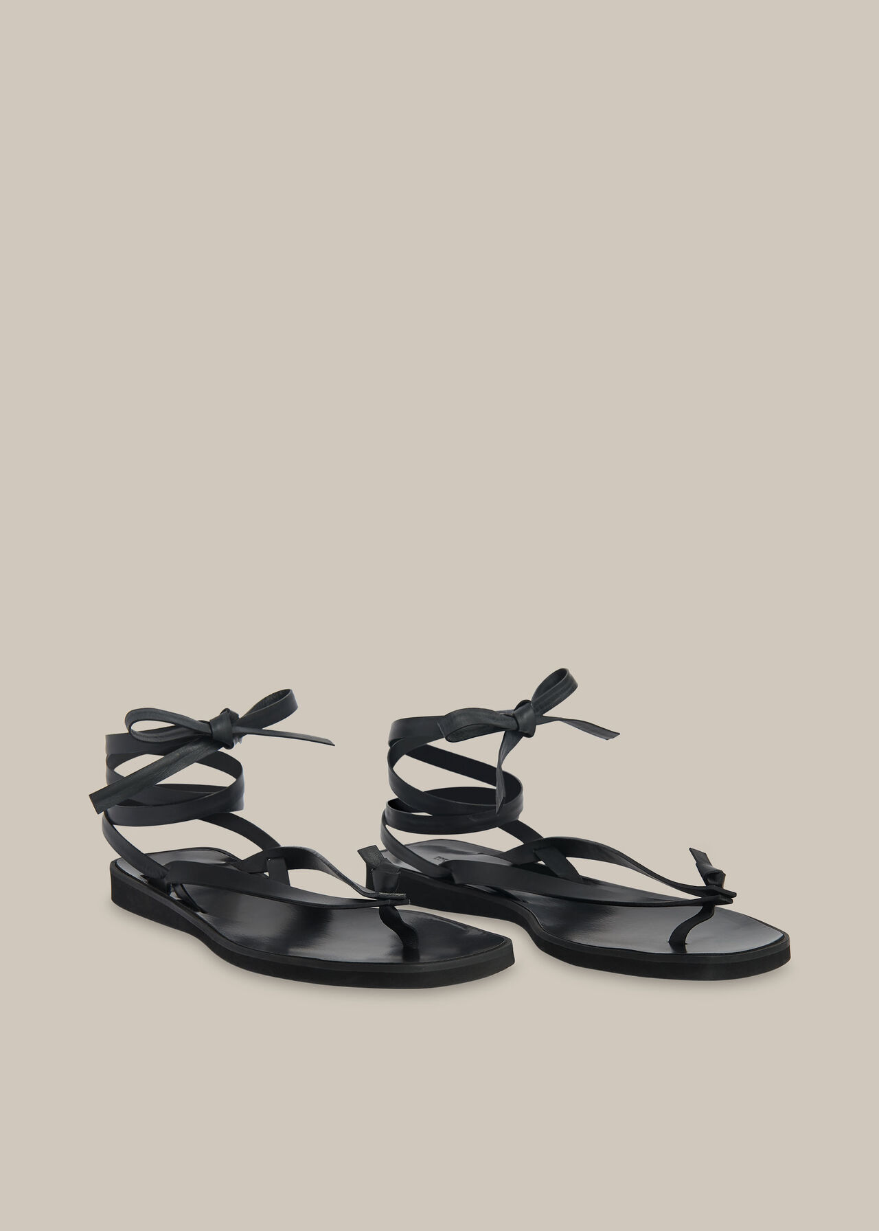 Dillon Knotted Thong Sandal Black