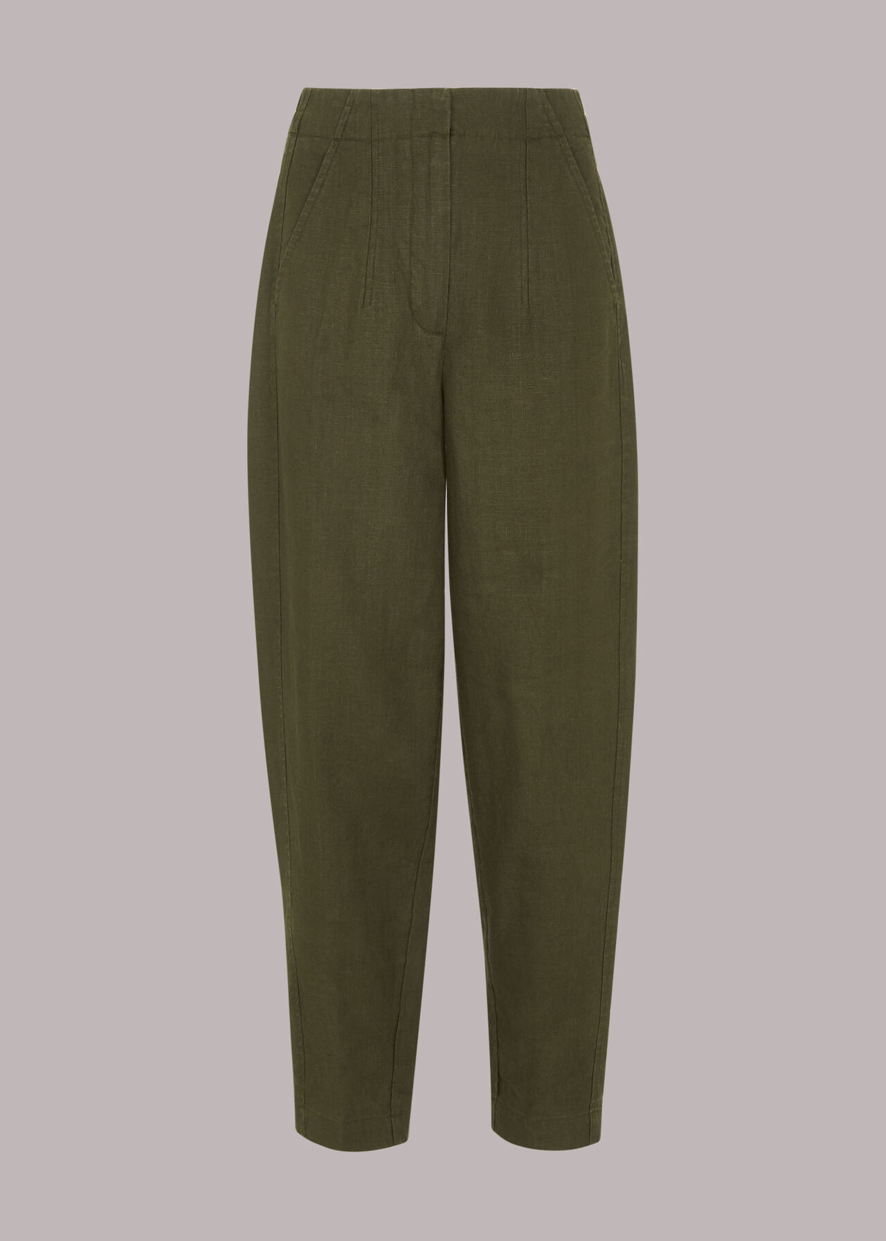 Linen Barrel Leg Trouser